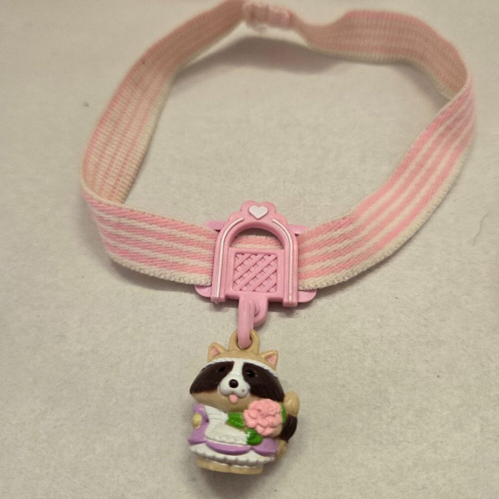 vintage 1980s Charmkins Rosie racoon with choker necklace